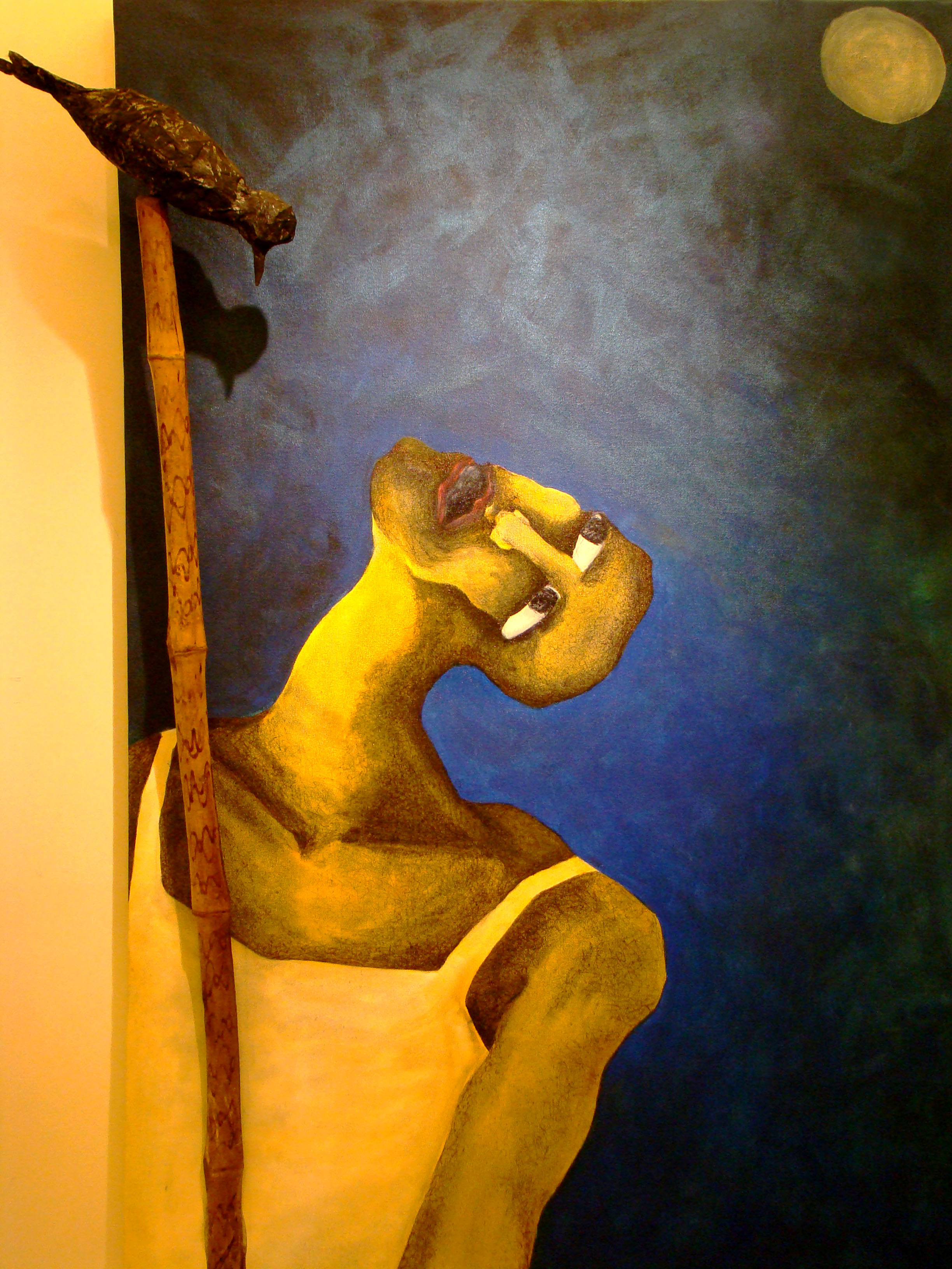 A man with the crow